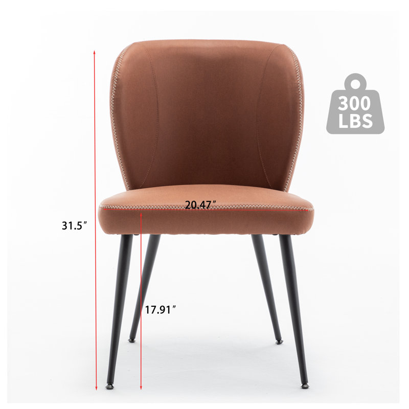Ensemble de 6 chaises de salle à manger rembourrées avec dossier incurvé, chaises de salle à manger en similicuir pour restaurant, cuisine, salon et café