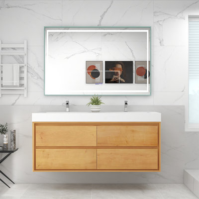 Azden 47" Wall-Mounted Double Bathroom Vanity Set