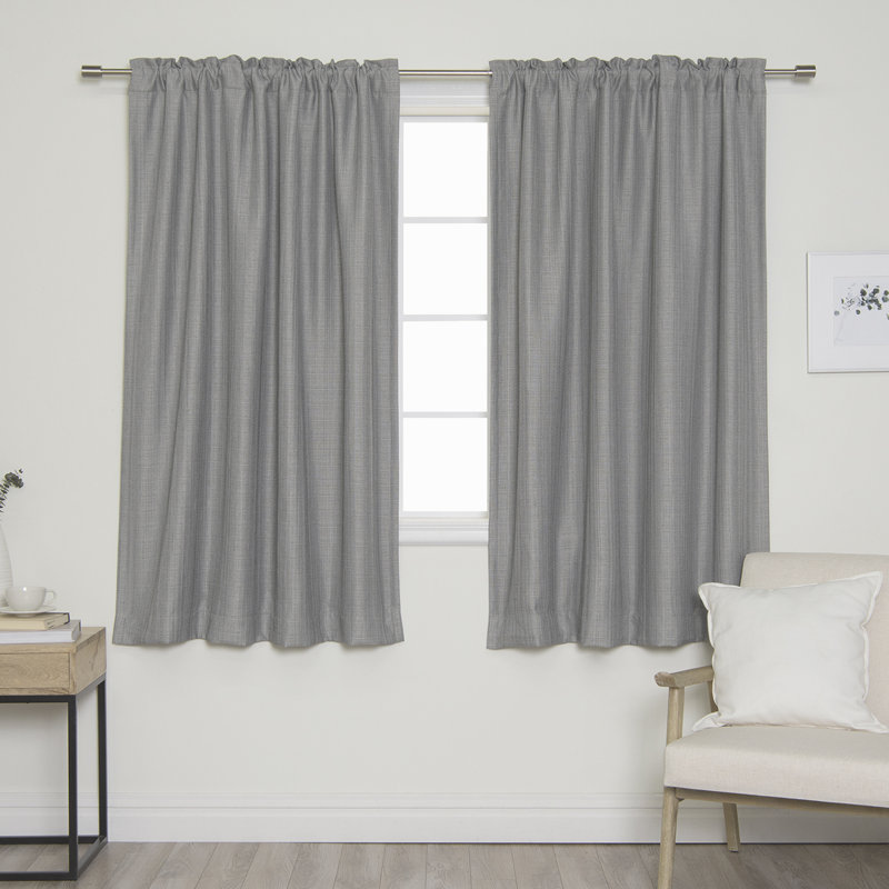 Paire de rideaux occultant et isolant Henslee Three Posts ™, gris, L 52 po x L 84 po