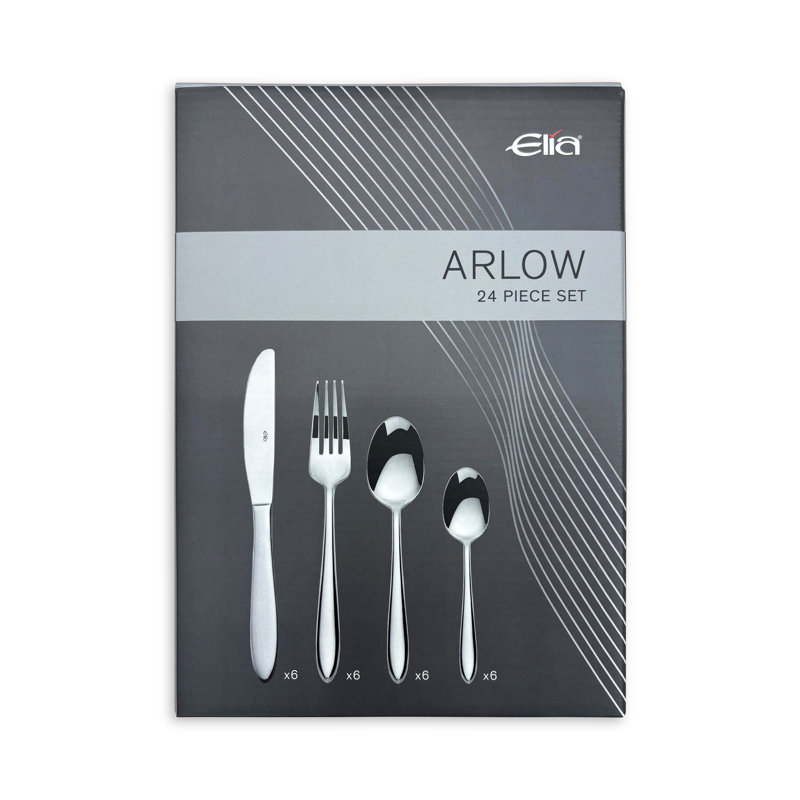 Arlow 24 Piece 18/10 Stainless Steel Cutlery Set Service for 6