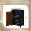 Armoire de plancher de style Mid-Century moderne de 34 po avec portes et tablette réglable-396196983
