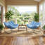  Chaise berçante d'extérieur surdimensionnée turquoise avec coussin épais Papasan-344945956-356683401