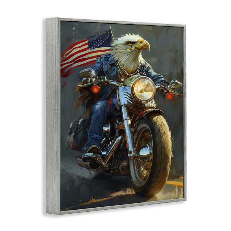 Art patriotique, estampe de moto par Ray Heere, Estampe numérique Farmhouse, H 14 po x l 11 po