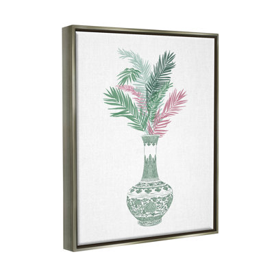 Vase à motif botanique orné par estampe numérique par Ziwei Li
