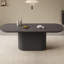 Ensemble de table de salle à manger 86,61 "moderne ovale noir avec 8 chaises pour la cuisine, le bar et le salon-236843657-236843658
