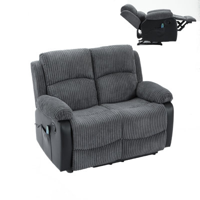 Corduroy Massage Manual Reclining Sofa Suite