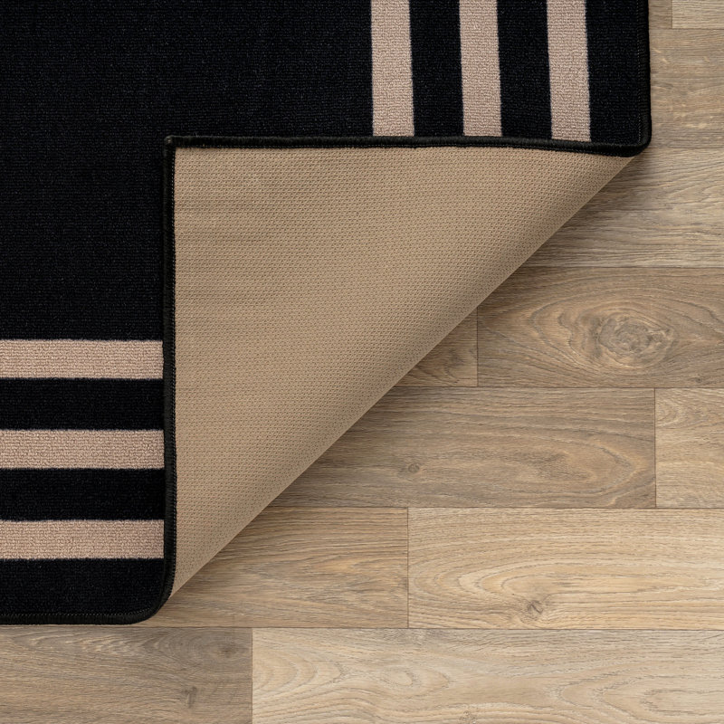 Tapis d'intérieur tissé à la machine Bol frontal Classic, 2'x4', Noir