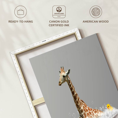 Impression sur toile, girafe et baignoire