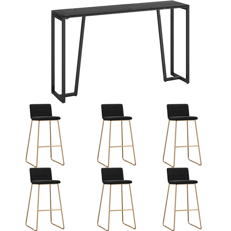 Tabourets et tables de luxe et luxueux, H 41,3 po x L 70,8 po x l 15,7 po, Noir / Noir, Noir