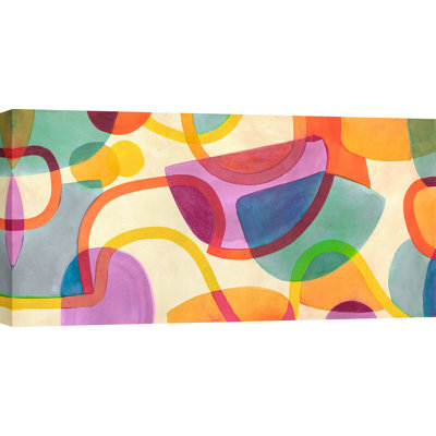 Colourful Abstract Painting: Fun Fair by Steve Roja - Wrapped Canvas Painting