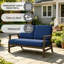 Causeuse d'extérieur en teck massif avec coussin et accoudoirs-605673261-605673266