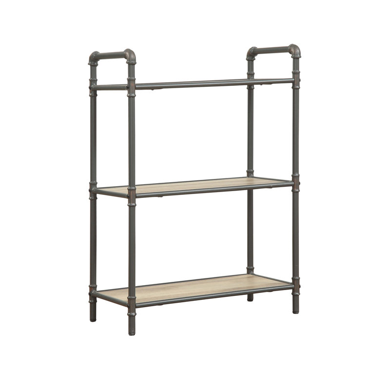3 tablettes de rangement en chêne antique et gris sable Tablettes en métal. Pratique pour la maison. 26 po x 36 po 14 po. Tablette de 24 lb de couleur. Fabrication. Conservez vos articles. P 14 po