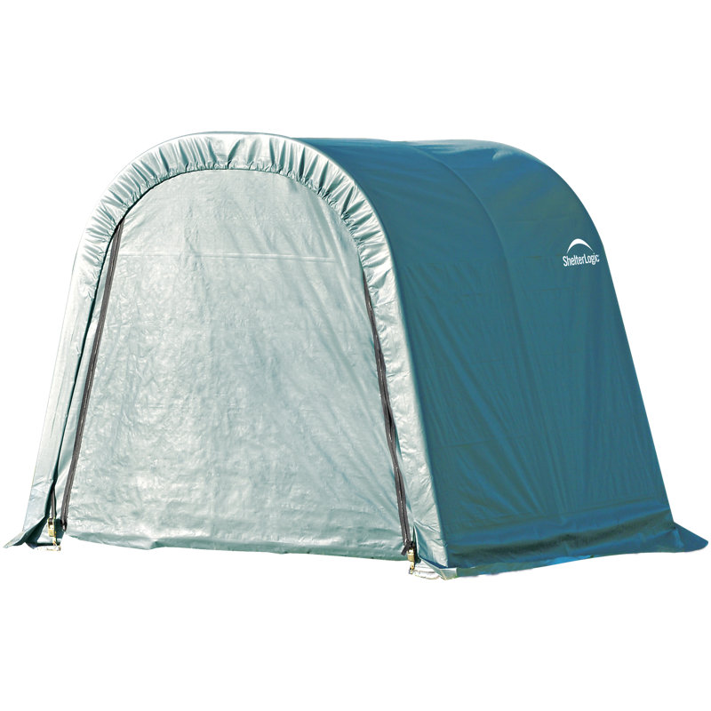 Round Style Shelter, Green Cover, 8' H x 8' W x 8' D, Green