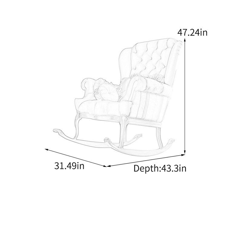 Chaise berçante ergonomique en flanelle