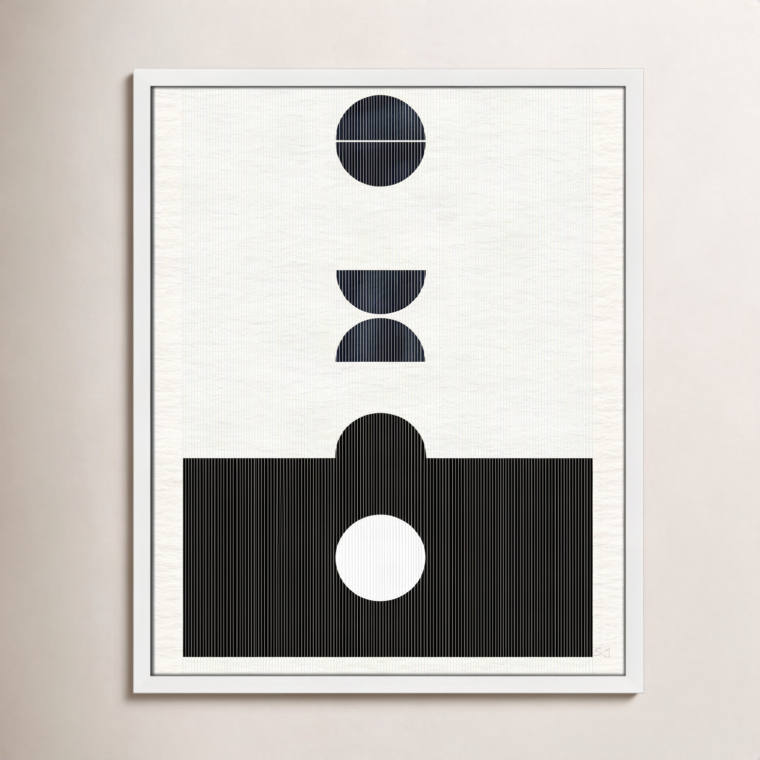 Eclipse I Print by Susan Jill, 25.5" H x 21.5" W x 0.75" D, Satin White Framed
