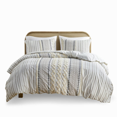 Multicolor 100% Cotton Duvet Cover With Chenille - For Charm, Button Closure, Relaxing Bedding Cozy