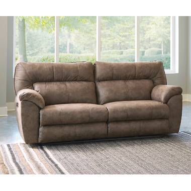 Huguley Power Lay Flat Recliner with Extra Extension Foot Rest Wildon Home Body Fabric: Brown Polyester