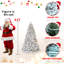 Arbre de Noël 4 pi avec 150 lumières UL colorées et 21 pommes de pin naturelles - 366 pointes en PVC enneigées, branches articulées, support en métal stable, installation facile-118094969