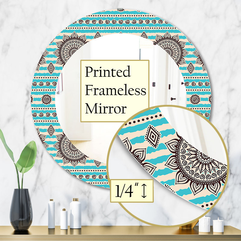 Miroir mural rétro bohémien et éclectique, H 31,5 po x l po