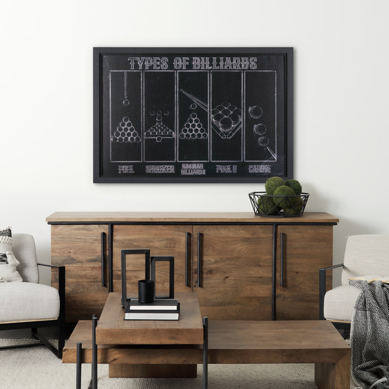 "Billiards a Hand", reproduction d'art encadrée texturée