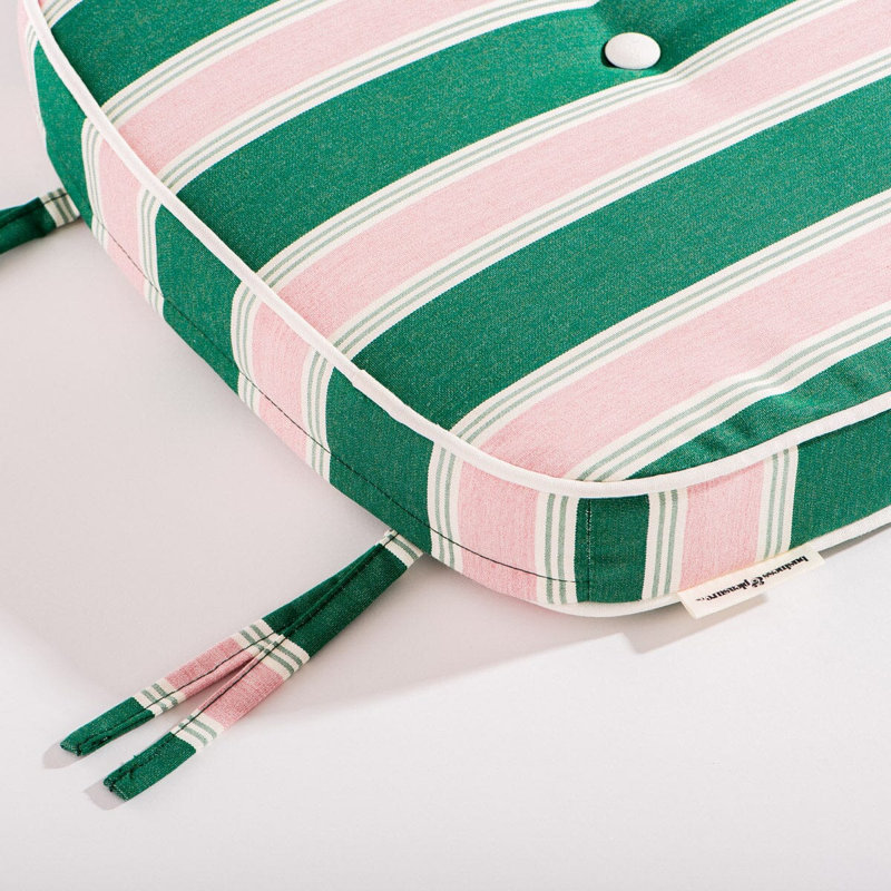 AL Fresco Dining Chair Cushion, Bistro Green Striped
