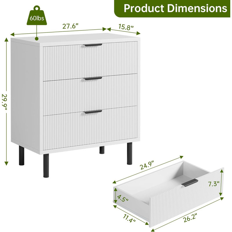 Commode 3 tiroirs Wave