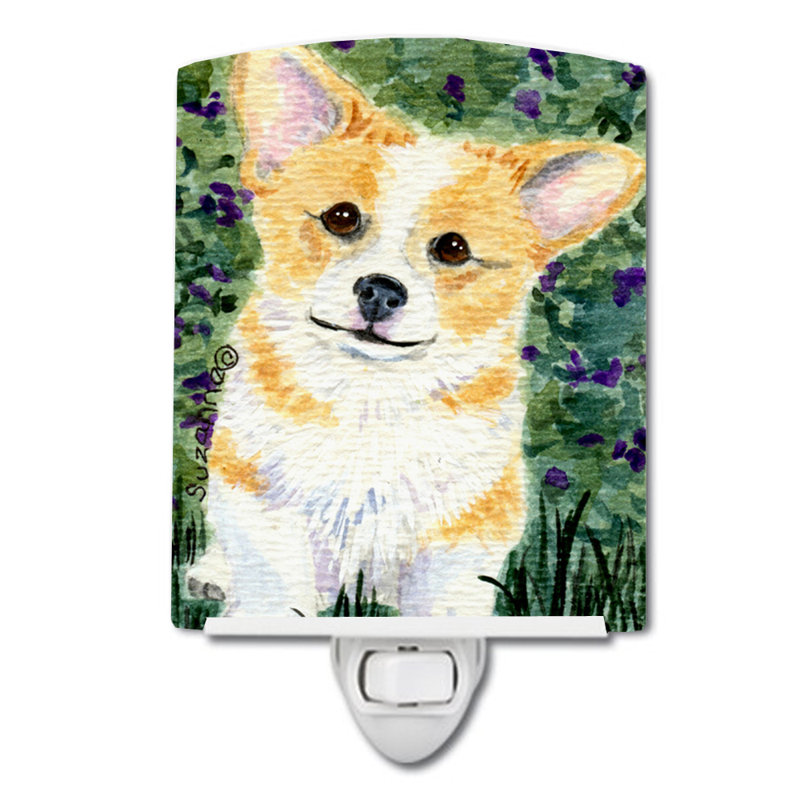 Éclairage de nuit en céramique corgi
