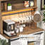 Huche café avec lumière DEL, rangement et porte de grange coulissante-1930042070