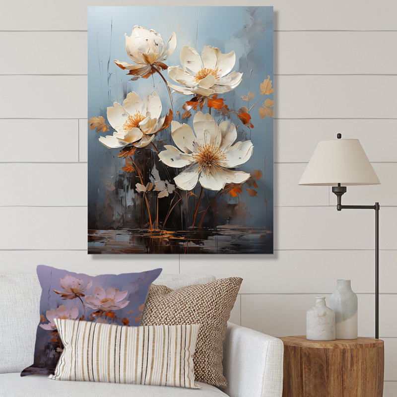 Sérénade lotus au clair de lune, H 20 po x l 12 po x P 1 po, Toile tendue