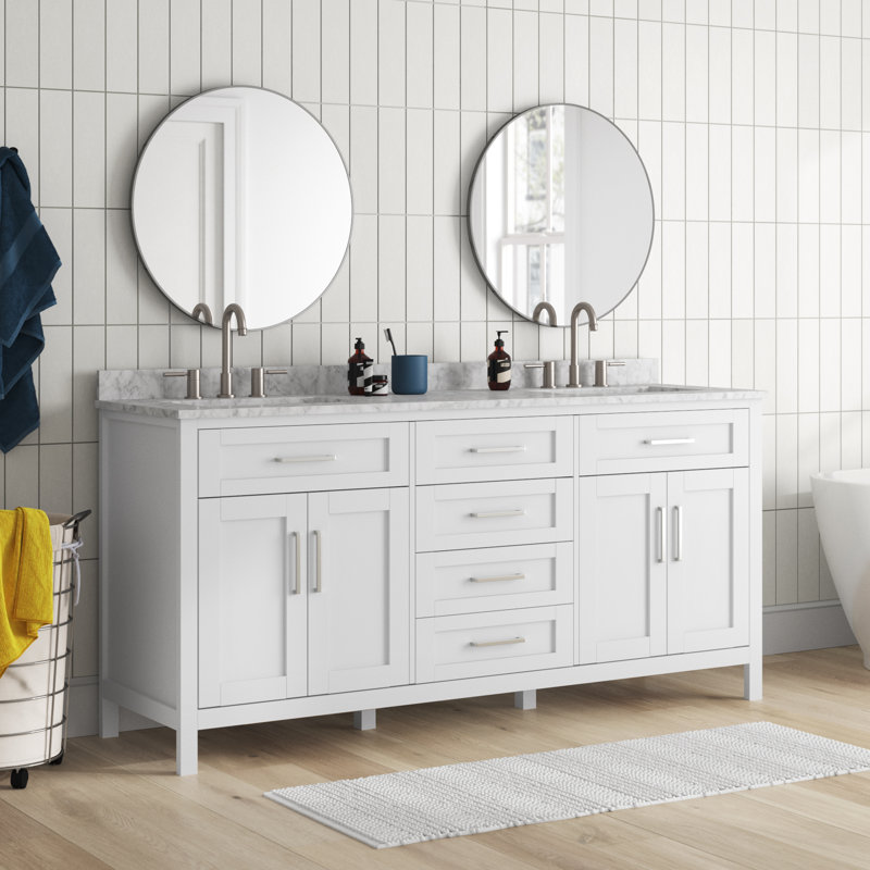 Meuble-lavabo double Tahoe, Blanc