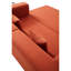 Lit en velours côtelé orange à 3 places avec structure de forme fixe, coussin cylindrique, canapé de plancher pour le salon, mousse à mémoire de forme douce, dossier coussiné, salon à délicatesse, accoudoirs carrés à haute densité, décontracté