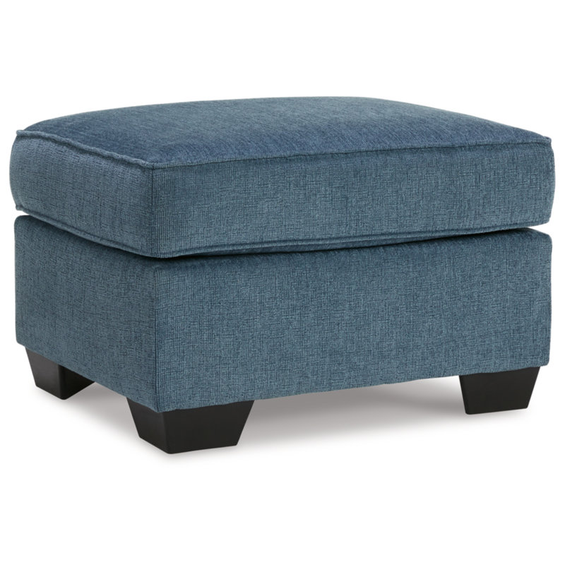 Cashton Upholstered Ottoman, Blue 100% Polyester