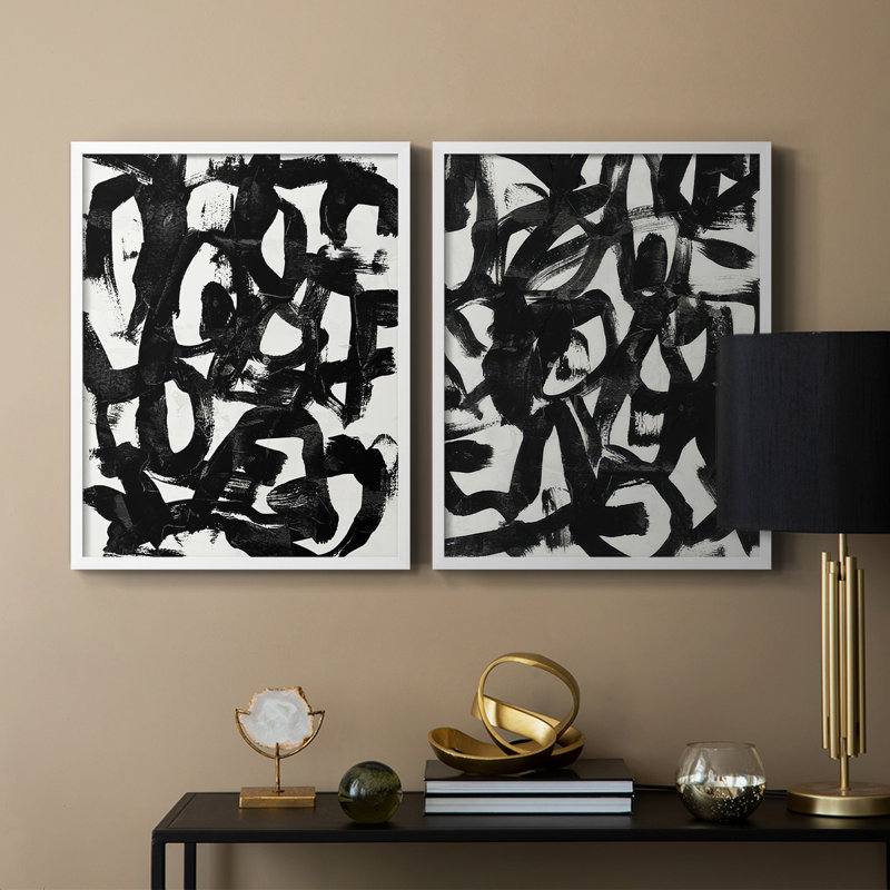 «Graffiti Tangle I», reproduction encadrée de qualité supérieure - prête à être accrochée - aucun clou requis - aucun clou requis
