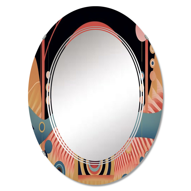 Ginesta - Miroir mural moderne ovale, 30 po x 20 po
