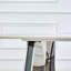 Table de salle à manger rectangulaire avec pieds en acier inoxydable-2107608714-2107608715