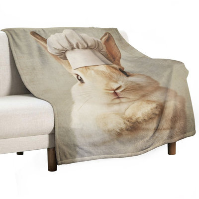 Jeté en flanelle de luxe Bunny Chef
