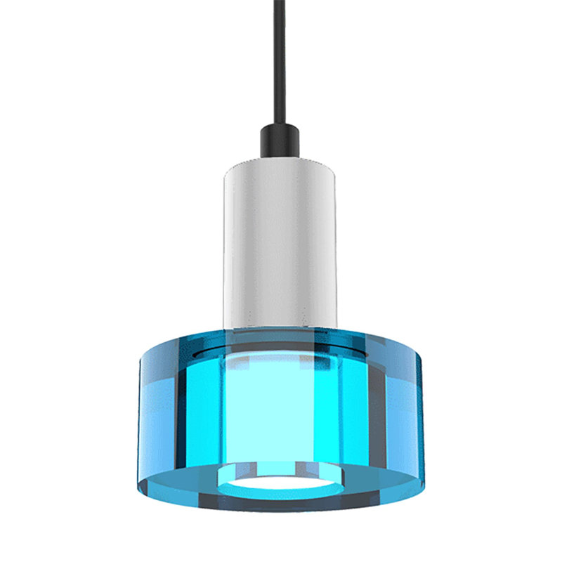 Luminaire suspendu simple Gel, Bleu, Chrome poli