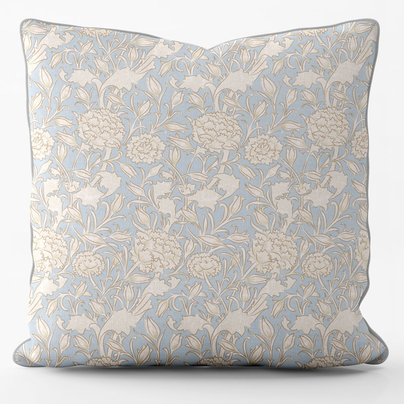 Floral Square Cushion, Blue
