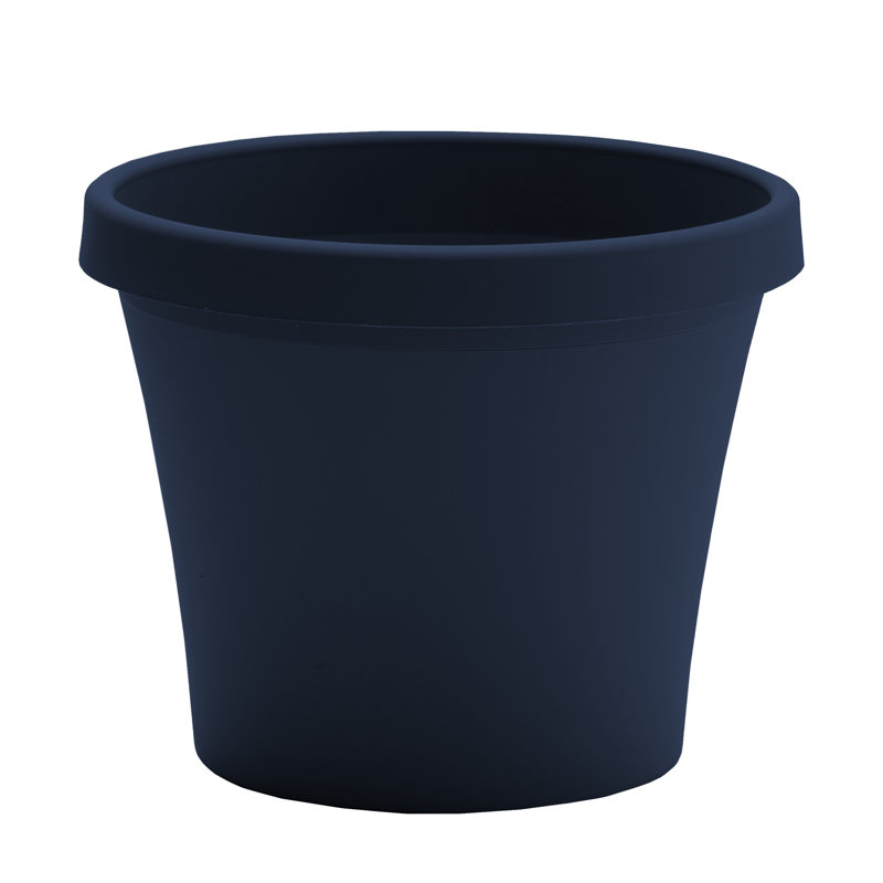 Terra Traditional Plastic Indoor/Outdoor Pot Planter, 12.75" H x 15" W x 15" D, Navy
