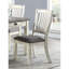 De 2 chaises de salle à manger décontractées, structure en bois gris antique, siège en tissu texturé, revêtement latéral de 40 po de hauteur et 2 pièces, 19,5 po x 19 po x 40 po-1934689804