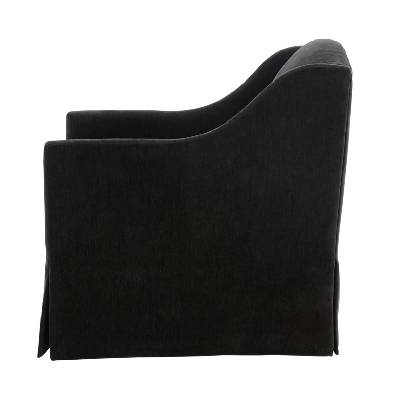 Chaise d'appoint pivotante à jupe - Vison L 32,6 po x l 28 po x H 33,1 po 1 pièce Chaise d'appoint en vison pivotant à 360 degrés, base à jupe