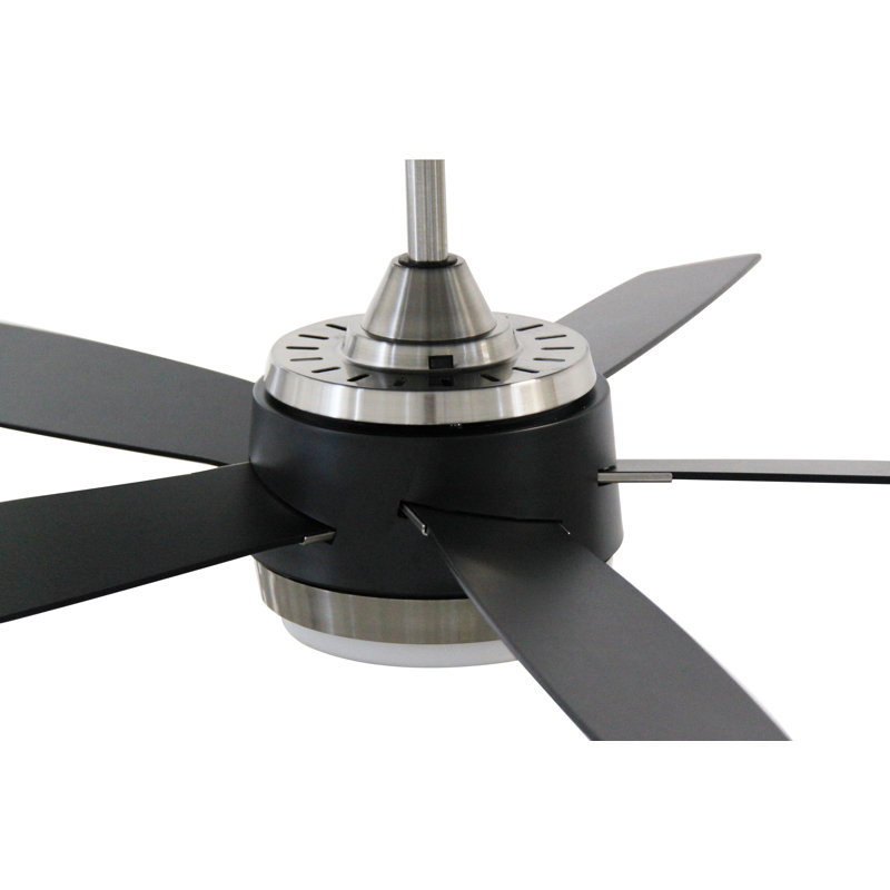 Gaia 52 inch Matte Black Indoor Ceiling Fan with LED Light and Remote Control