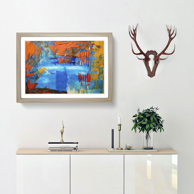 Abstract Vol.191 by S.Johnson - Framed Print, 24cm H x 33cm W x 2cm D, Oak Framed