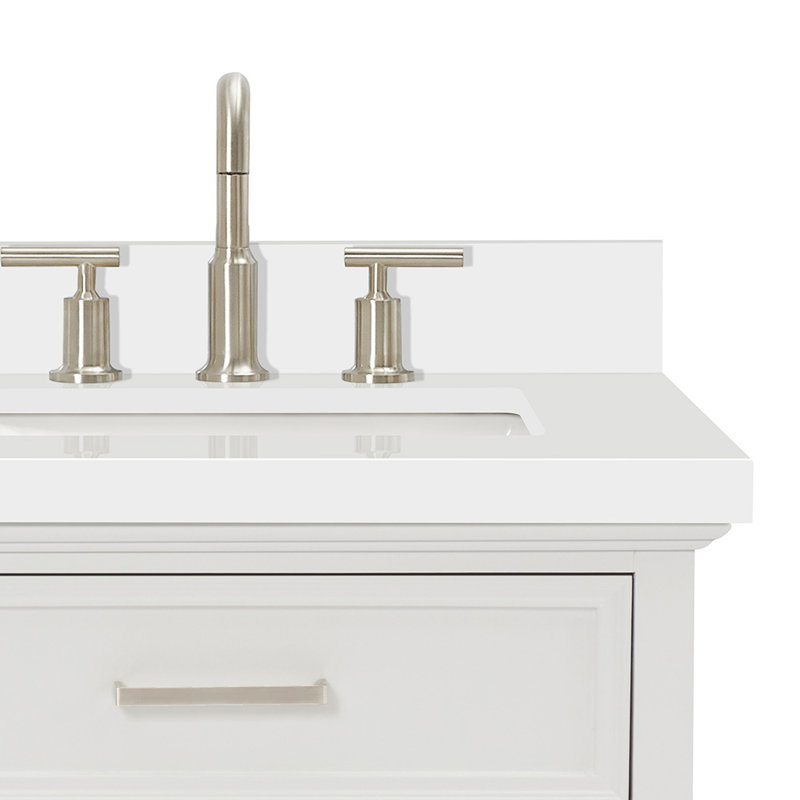 Kensington 37'' W Single Vanity, White, Italian Carrara Marble