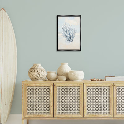 Cadre flottant à branches corail doux et minimal, design par Ramona Murdock