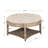 Classic Round With Shelf Storage - , Linen Upholstery For Living Space Coffee Table Upholstery, Wooden Frame Room-1168752284