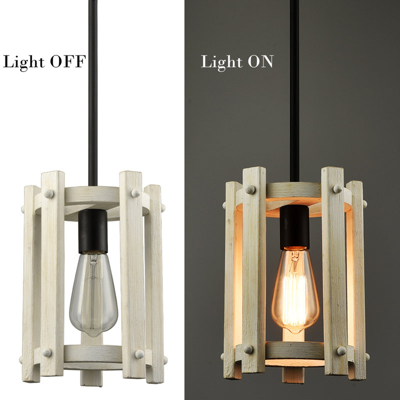 1 - Light Matte Black Caged Pendant