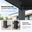 Pergola murale à lames orientables de 4,88 m x 3,05 m avec toit en aluminium réglable, gazebo adossé d'extérieur avec système de gouttières intégré, noir anthracite