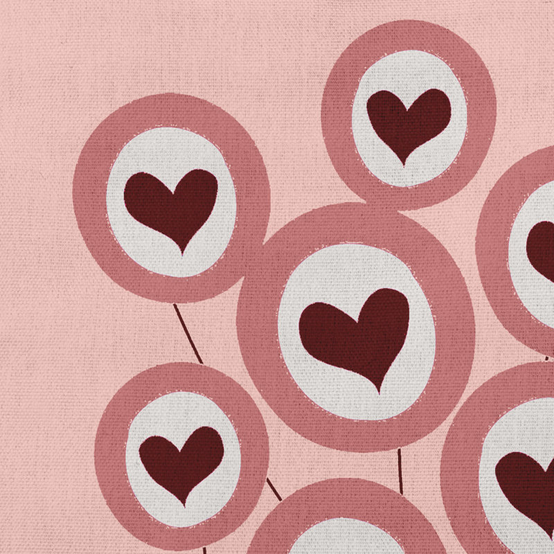 «Love is in the Air», housse de coussin décorative carrée et insert, 18 po x 18 po, Rose