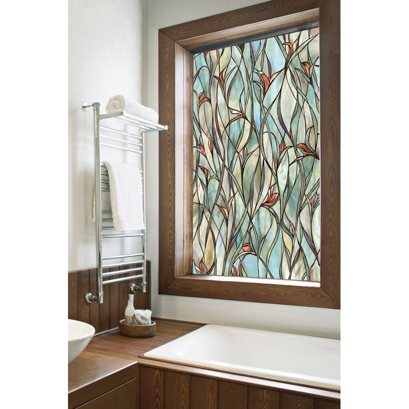 Savannah Decorative Stained Glass Window Film, 24" x 36", Multicolor